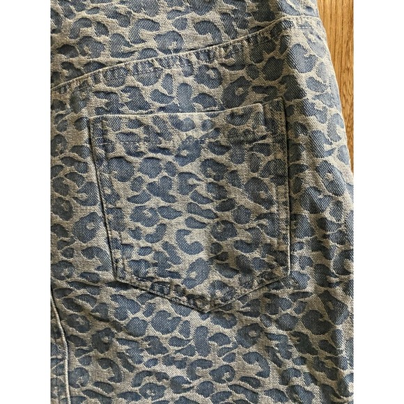 Lelis Leopard Print Frayed Hem Denim Mini Skirt Small 100% Cotton New With Tags - Picture 5 of 10